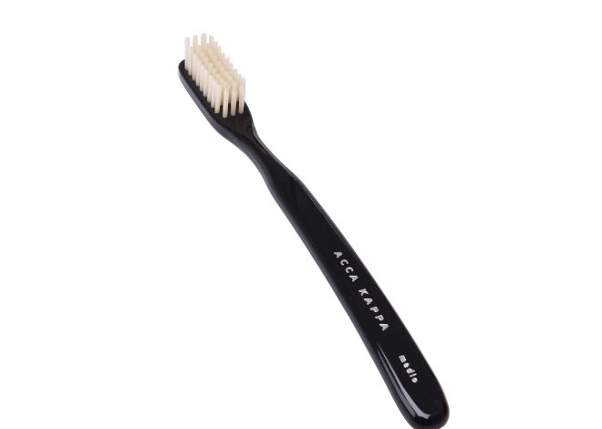 Upgrade Your Morning Routine with Acca Kappa Vintage Black Toothbrush Hard Nylon Bristles for Superior Plaque Removal