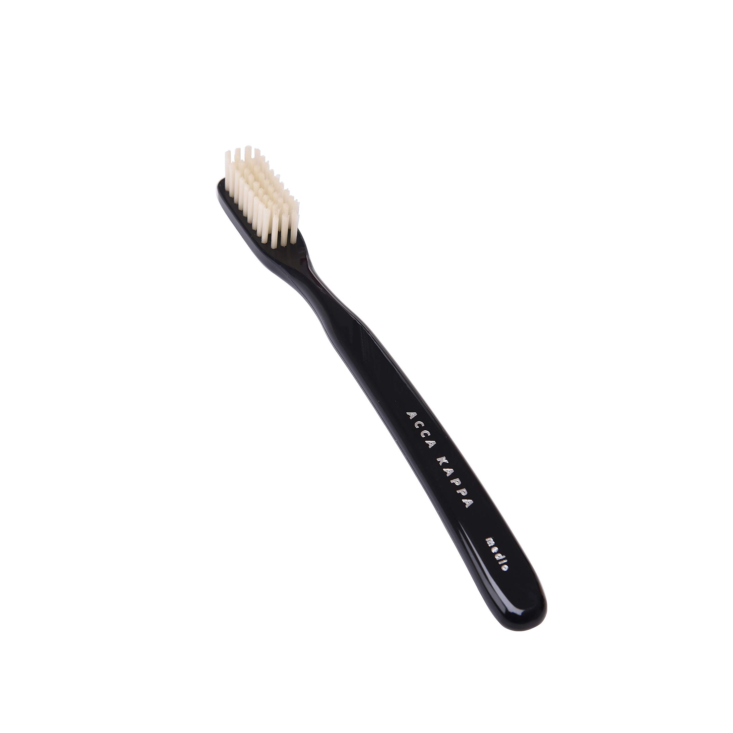 Upgrade Your Morning Routine with Acca Kappa Vintage Black Toothbrush Hard Nylon Bristles for Superior Plaque Removal