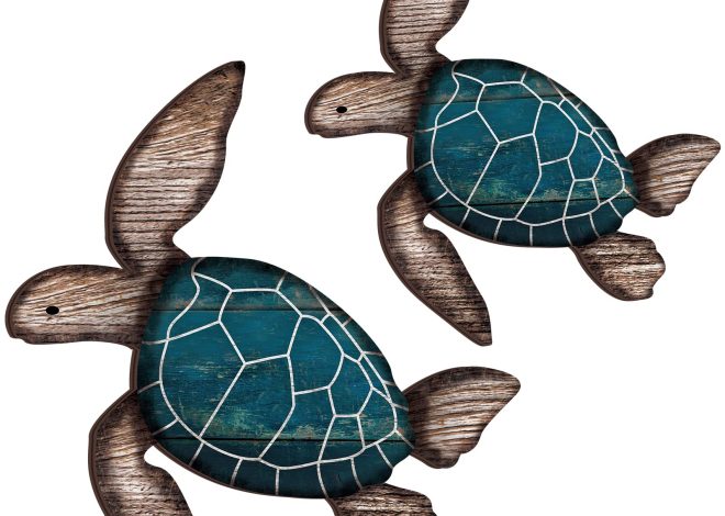 Transform Your Space with Roowest 2 Sizes Wooden Sea Turtle Wall Decor – Farmhouse Ocean Turtle Wall Art for Coastal Beach Theme