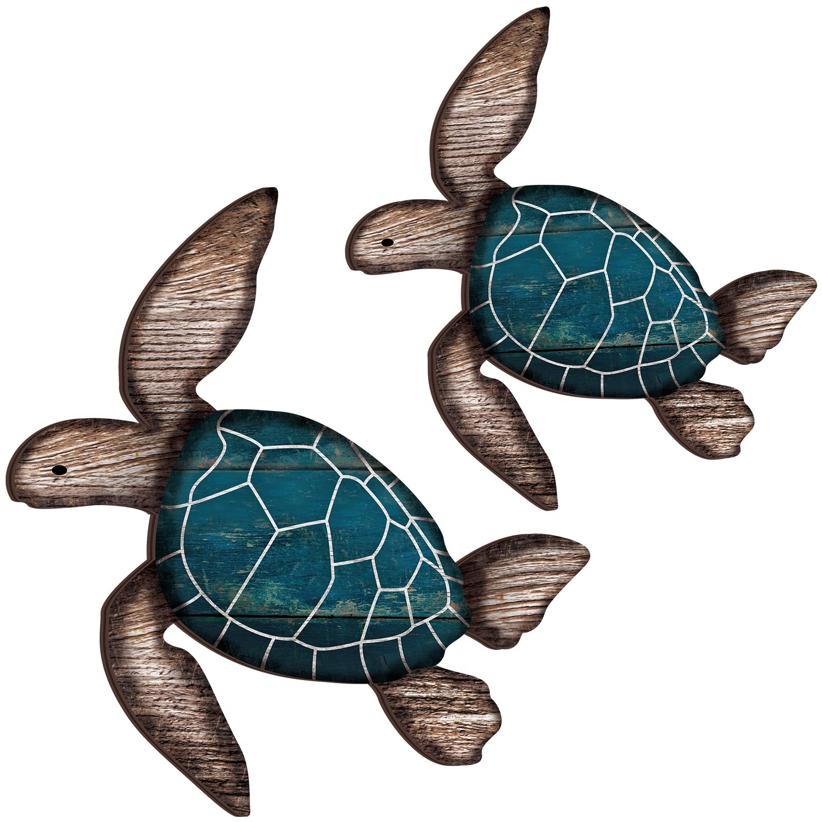 Transform Your Space with Roowest 2 Sizes Wooden Sea Turtle Wall Decor – Farmhouse Ocean Turtle Wall Art for Coastal Beach Theme