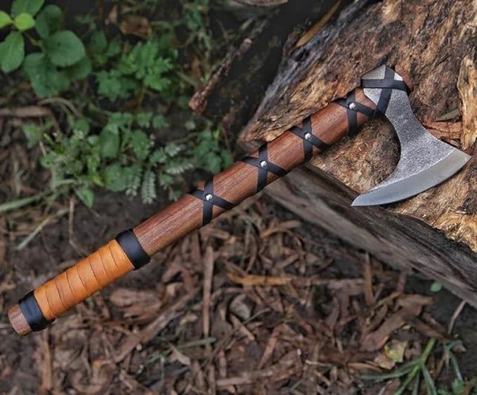 Forge Your Own Legend: Scarpio Cutlery 20″ Custom Hand Forged Real Ragnar Norse Viking Axe Hatchet with Rose Wood Shaft