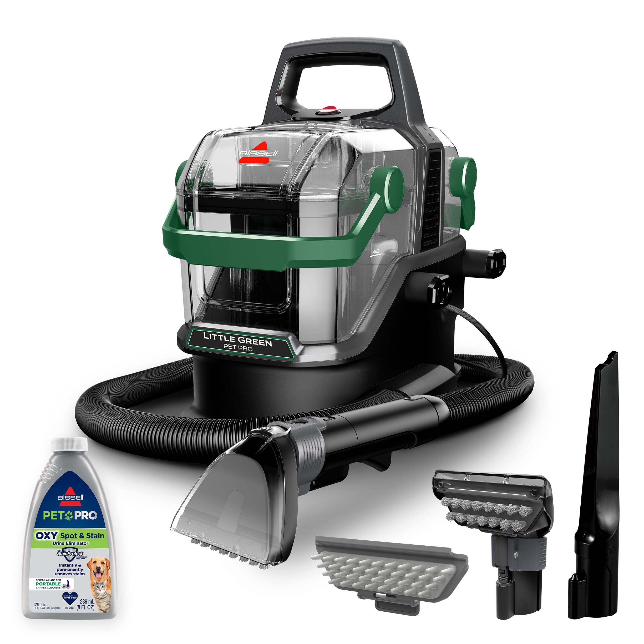 Erase Set-In Pet Stains & Foul Odors: BISSELL Little Green Pet Pro Portable Deep Cleaner with Self-Cleaning Technology